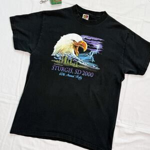 Vintage Y2K Heavyweight Sturgis Bike Rally Eagle Thunder T-Shirt - L